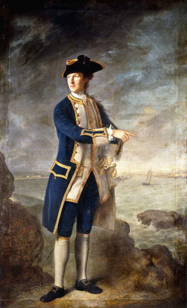 Detail of Portrait of Captain the Hon. Robert Boyle Walsingham, M.P. by Nathaniel Hone