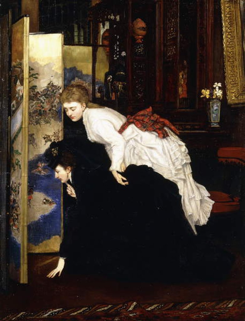 Detail of Young Women looking at Japanese Objects, c.1869-1870 by James Jacques Joseph Tissot