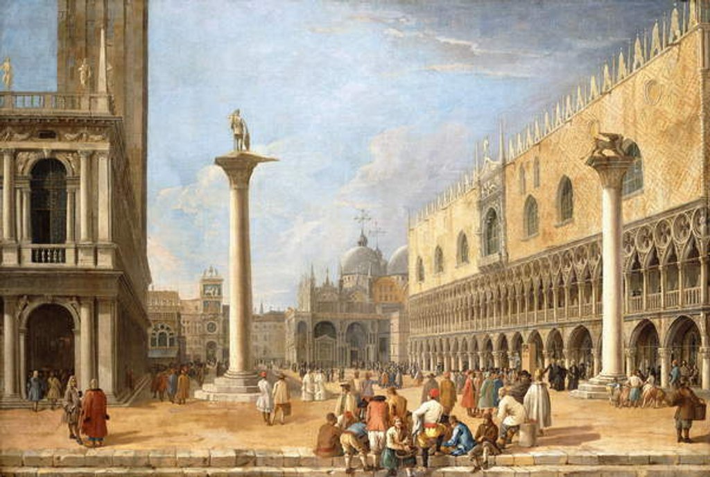 Detail of The Piazzetta, Venice, looking towards the Piazza San Marco by Luca Carlevaris