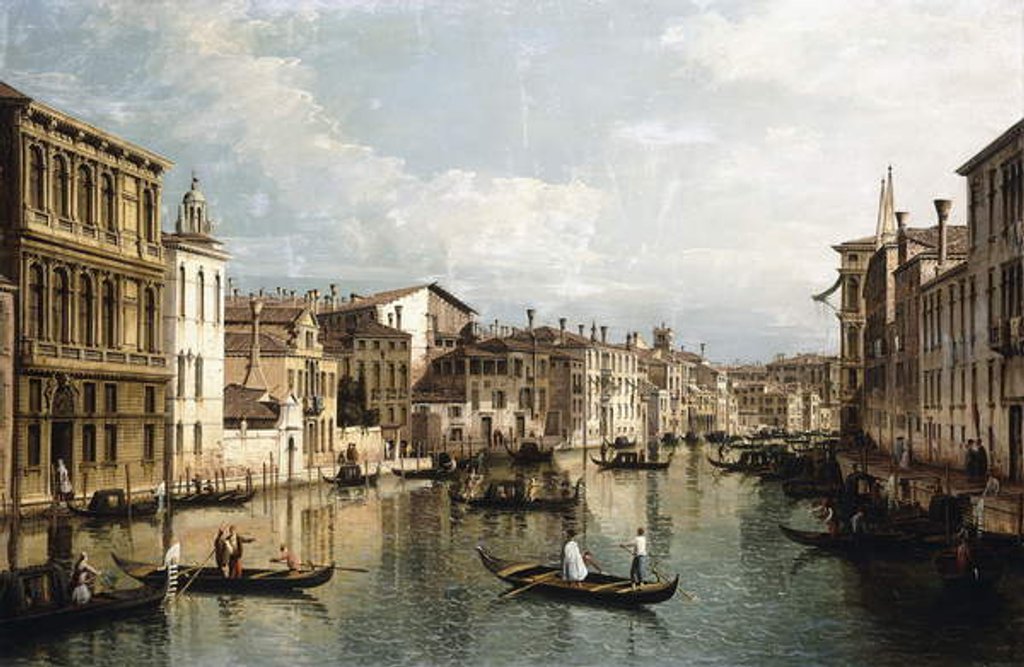 Detail of The Grand Canal, Venice, looking East from the Palazzo Flangini to the Palazzo Venramin Calergi, c.1742 by Bernardo Bellotto