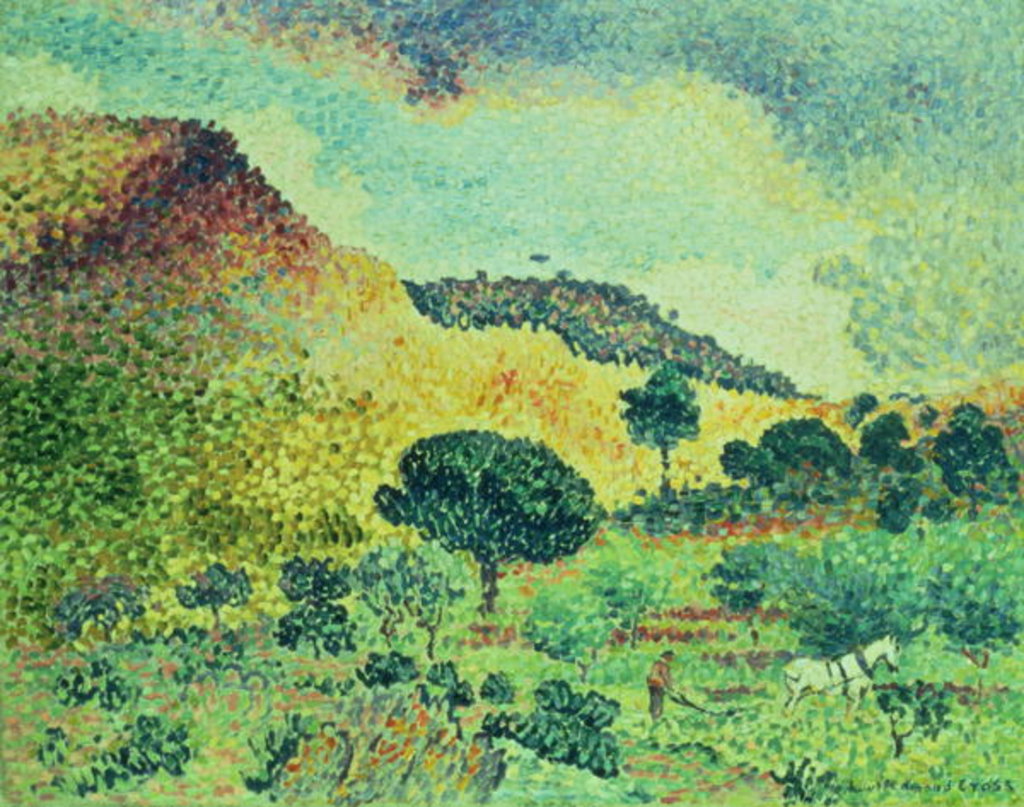Detail of The Maures Mountains, 1906-07 by Henri-Edmond Cross