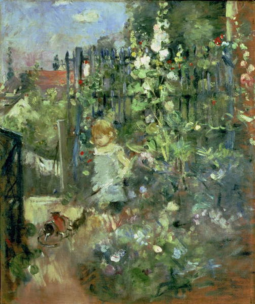 Detail of Child in the Hollyhocks, 1881 by Berthe Morisot