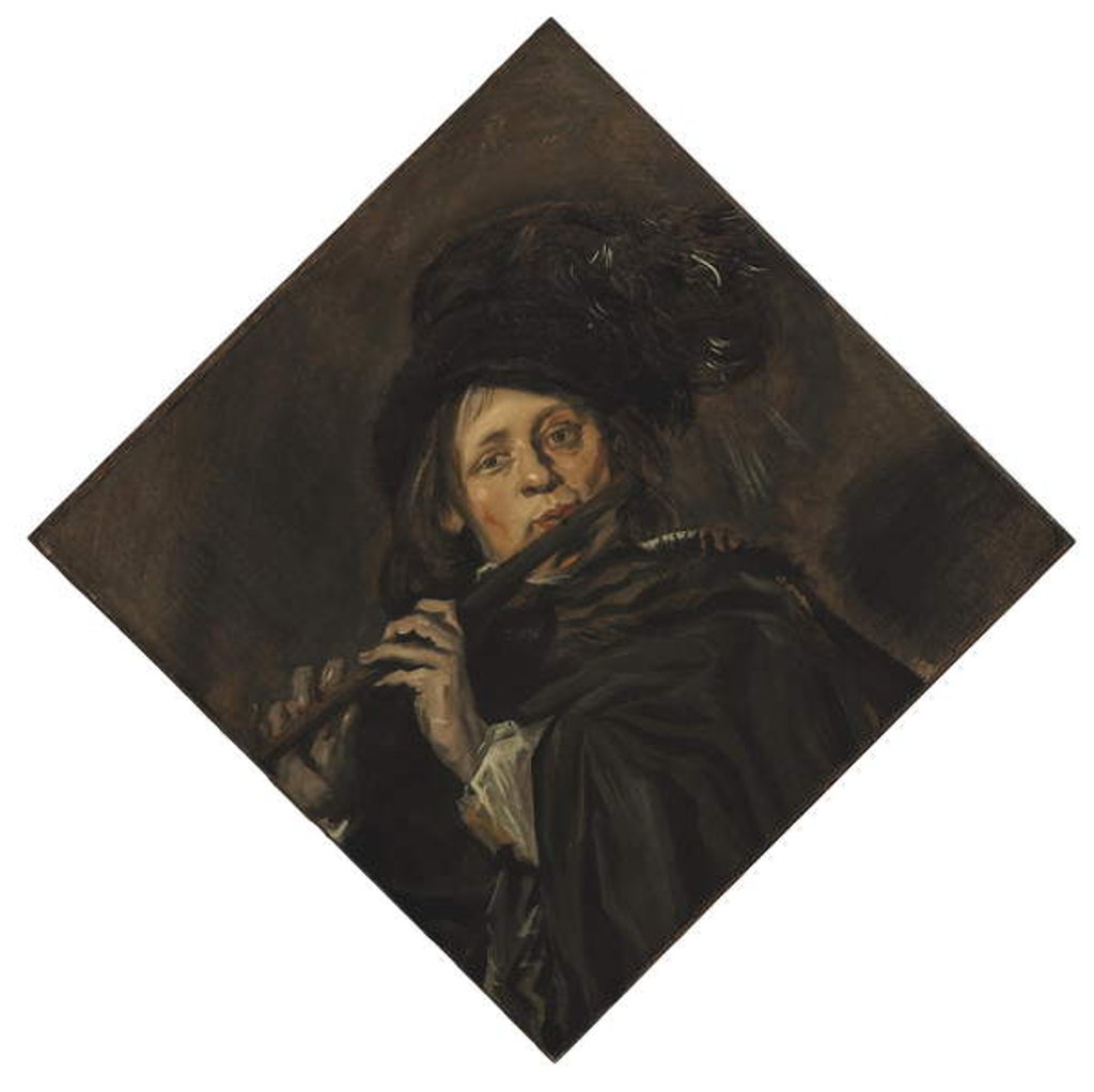 Detail of Young man playing a flute by Frans Hals