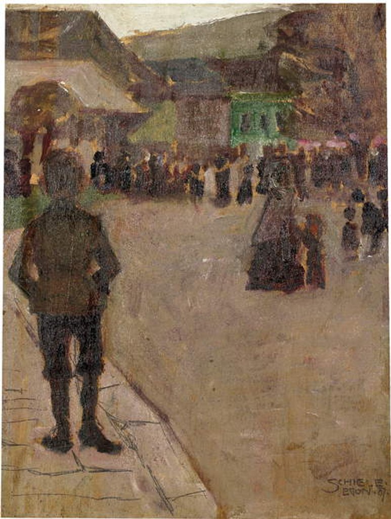 Detail of Before the Leopolditag in Klosterneuburg, 1907 by Egon Schiele