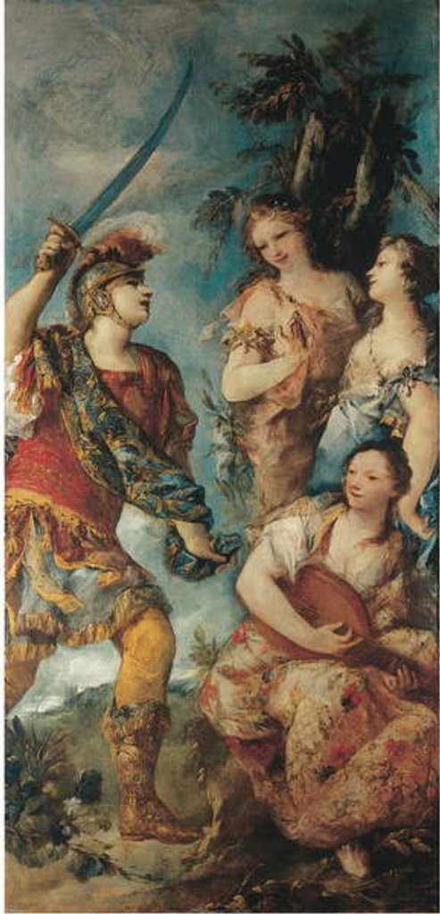 Detail of Rinaldo and the Nymphs by Giovanni Antonio Guardi