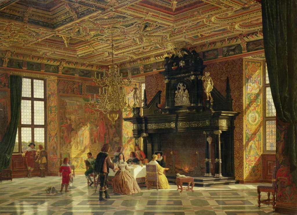 Detail of Interior of the Knight's Hall, Palace of Fredericksborg, near Copenhagen by Heinrich Hansen