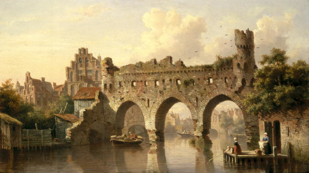 Detail of Ruins Over the River Birchel at Zutphan in Holland by Everhardus Koster