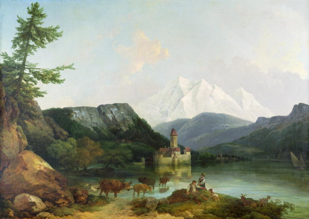 Detail of Castle of Chillon by Philip James de (1740-1812) Loutherbourg