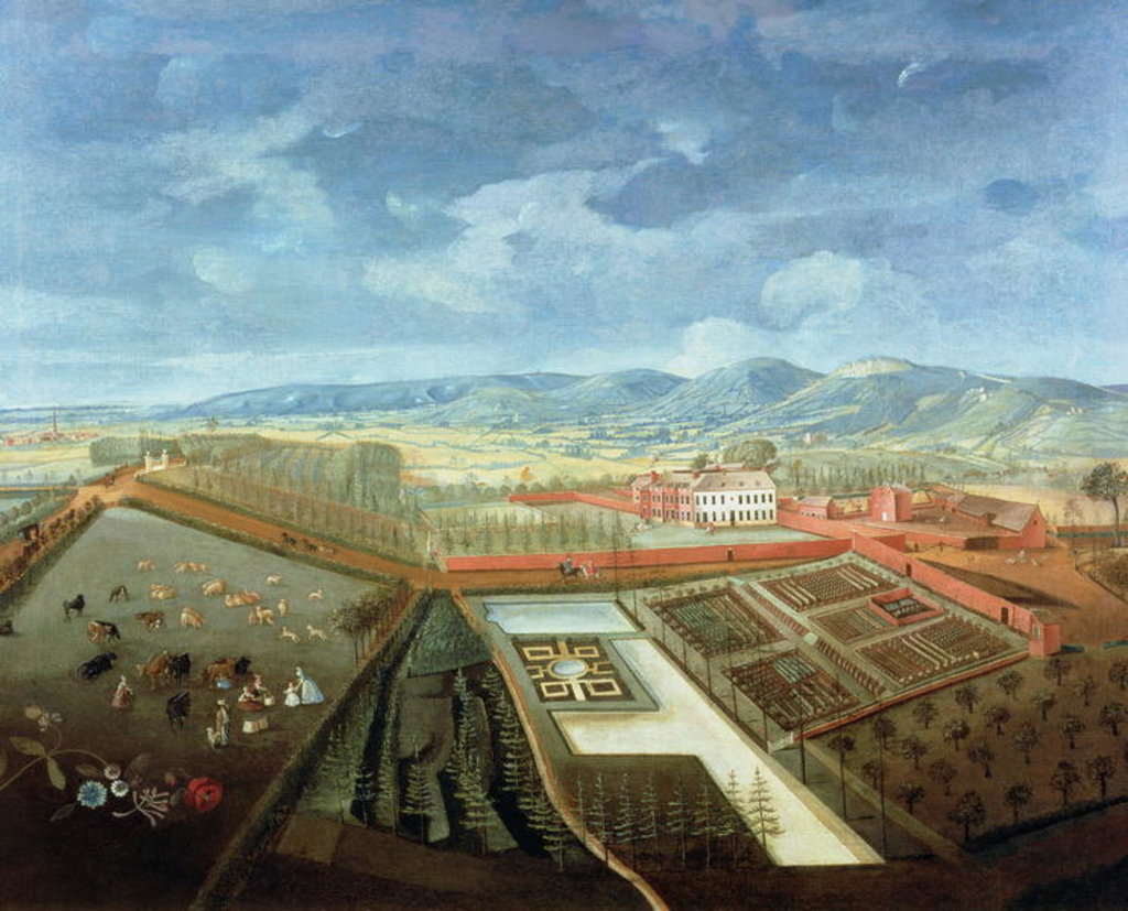 Detail of Panoramic View of Charlton Park, c.1745 by Thomas Robins