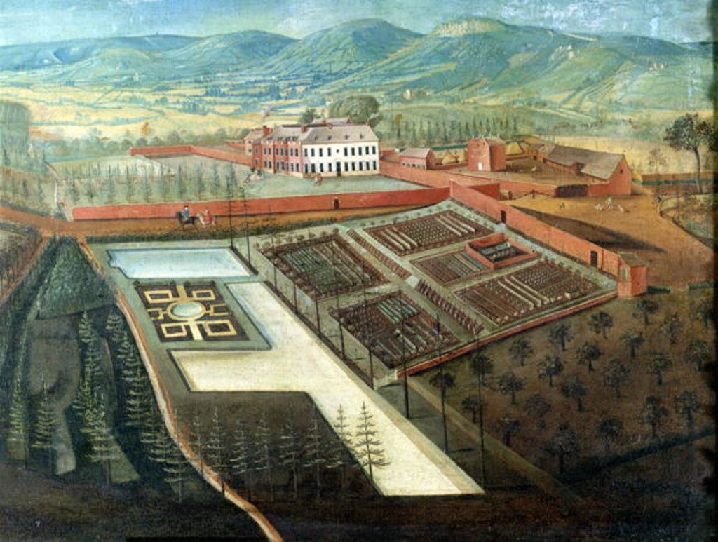 Detail of Vegetable Garden, detail of Panoramic View of Charlton Park, c.1745 by Thomas Robins