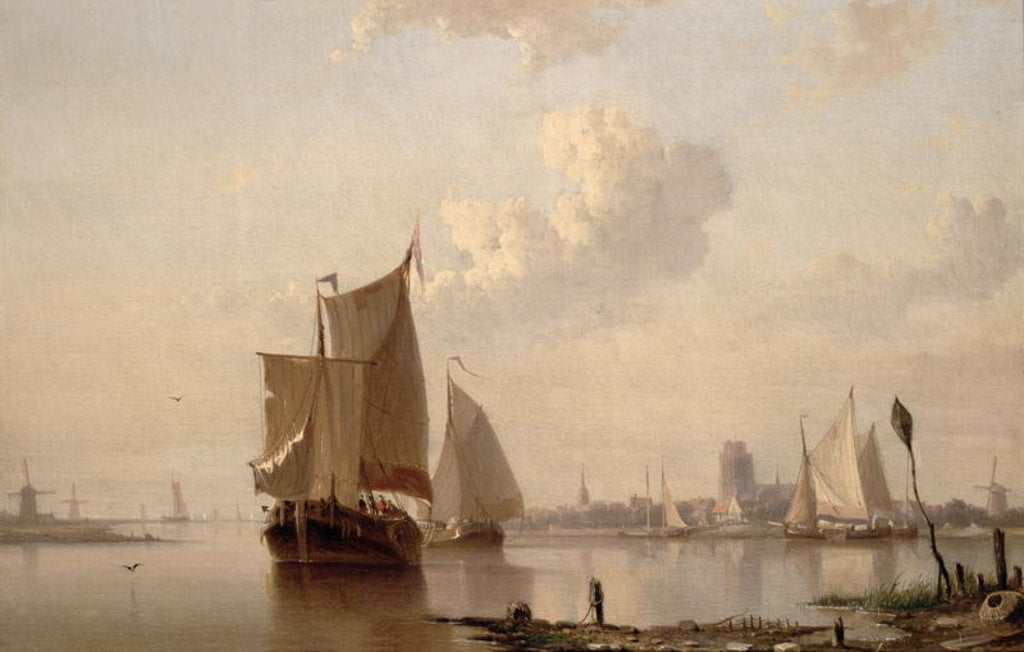 Detail of Boats in Harbour by Everhardus Koster