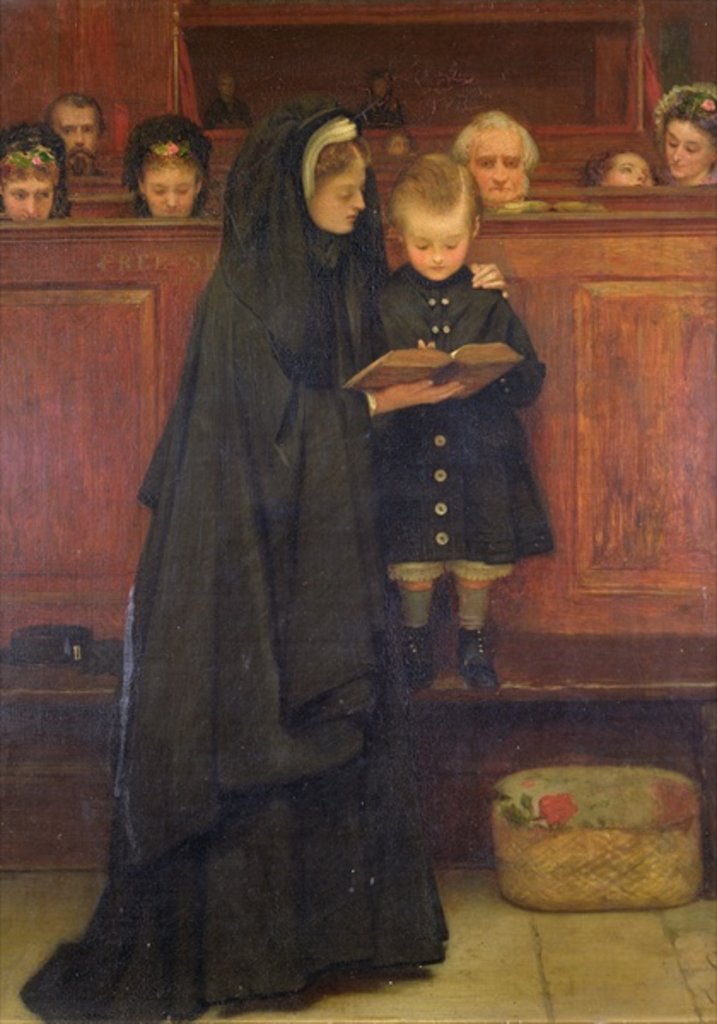 Detail of In Church, 1869 by Claude Andrew Calthrop