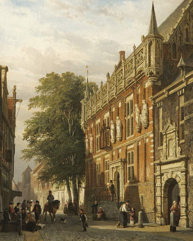 Detail of The Stadhuis at Kampen, The Netherlands, 1862 by Cornelius Springer
