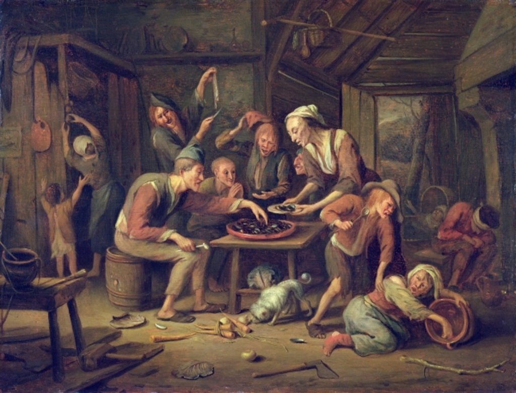 Detail of The Lean Kitchen by Jan Havicksz. Steen