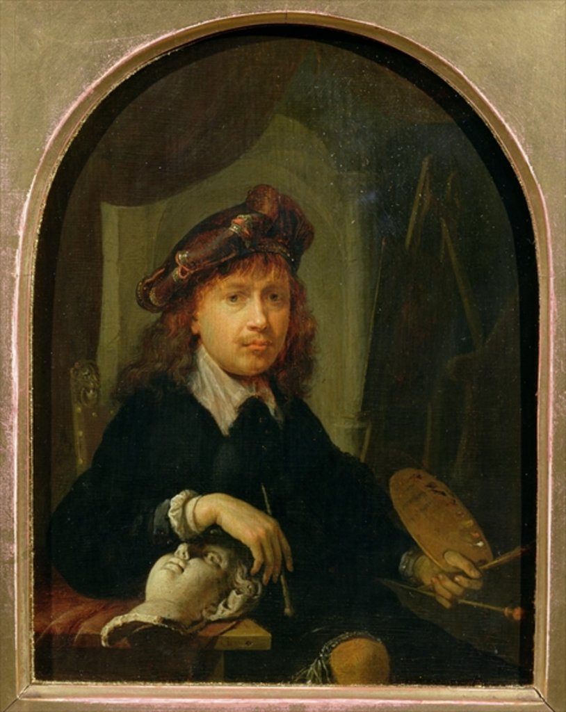 Detail of Self Portrait by Gerrit or Gerard Dou