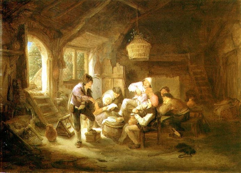 Detail of Drinking Scene by Adriaen Jansz. van Ostade