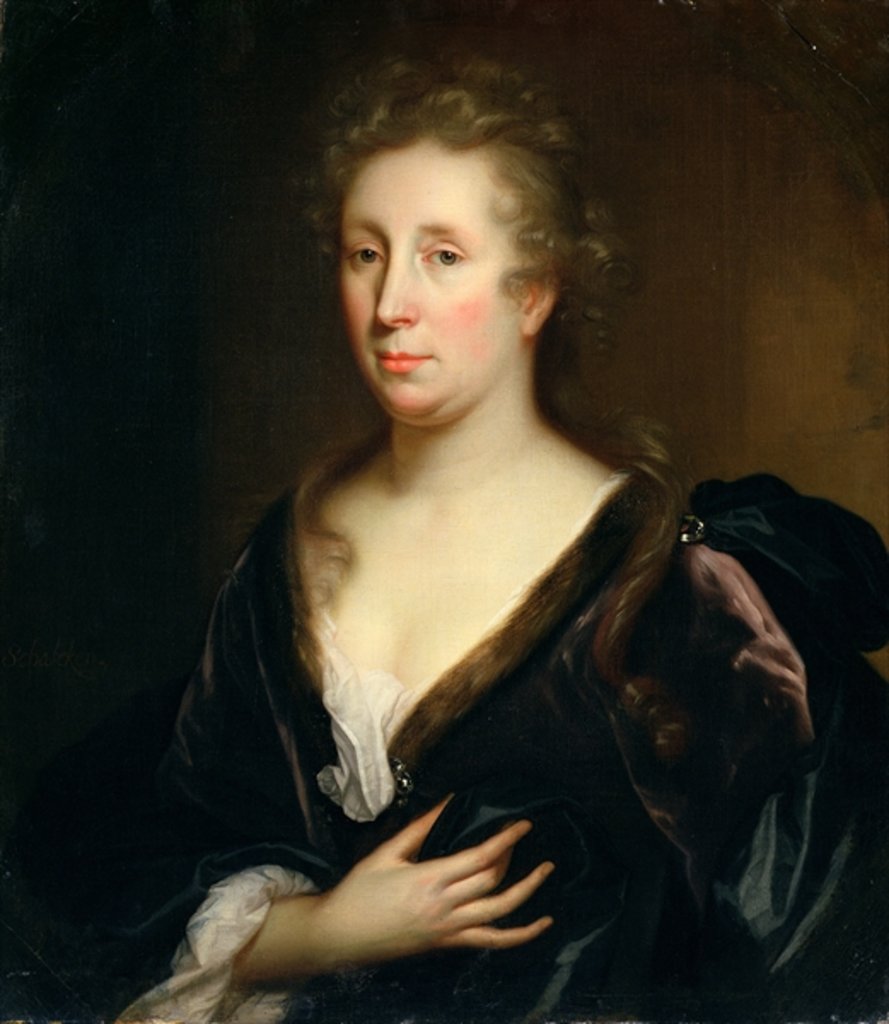 Detail of Portrait of the artist Rachel Ruysch by Godfried Schalken or Schalcken
