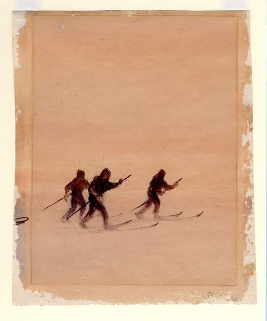 Detail of Men on skis, 1901-04 by Edward Adrian Wilson