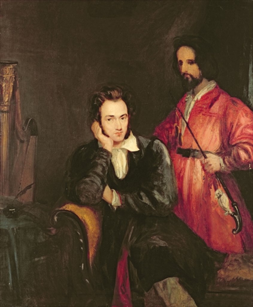 Detail of Portrait of Gustavus von Holst with his brother Theodore by Theodor M. von Holst