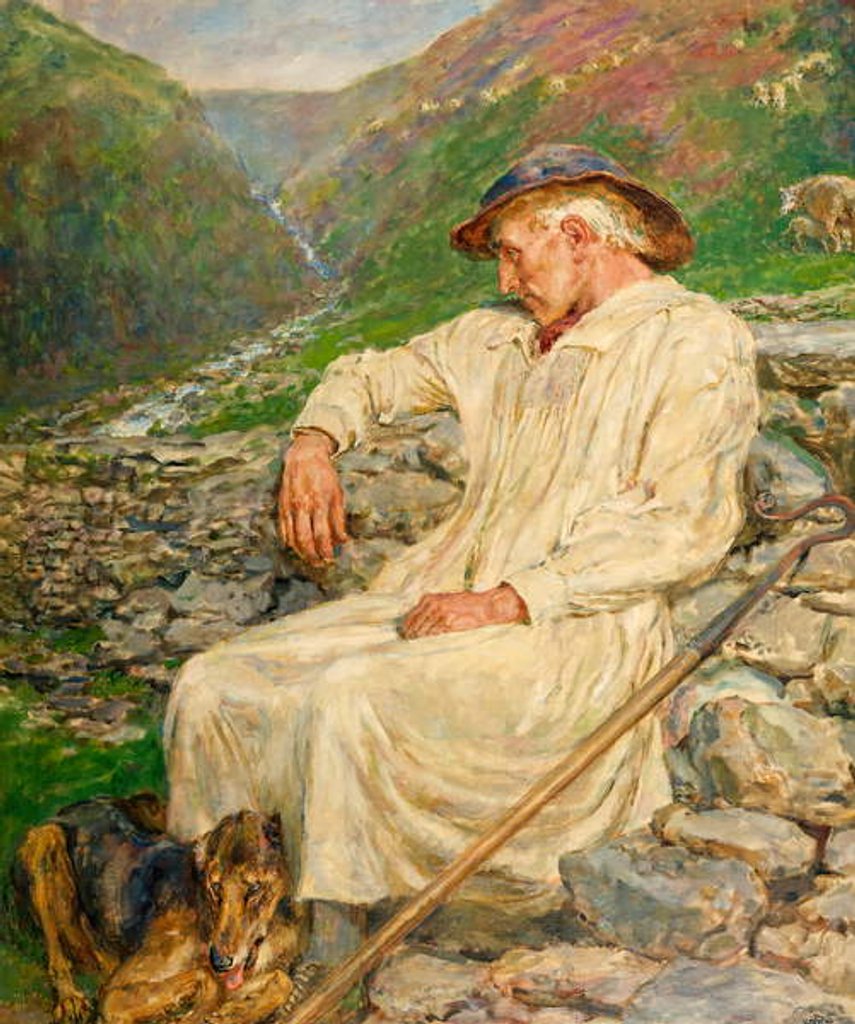 Detail of Michael and the Unfinished Sheepfold 1920 by Briton Riviere