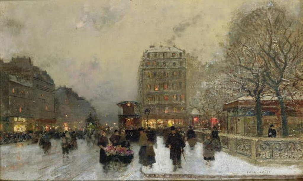 Detail of Paris Street Scene by Luigi Loir