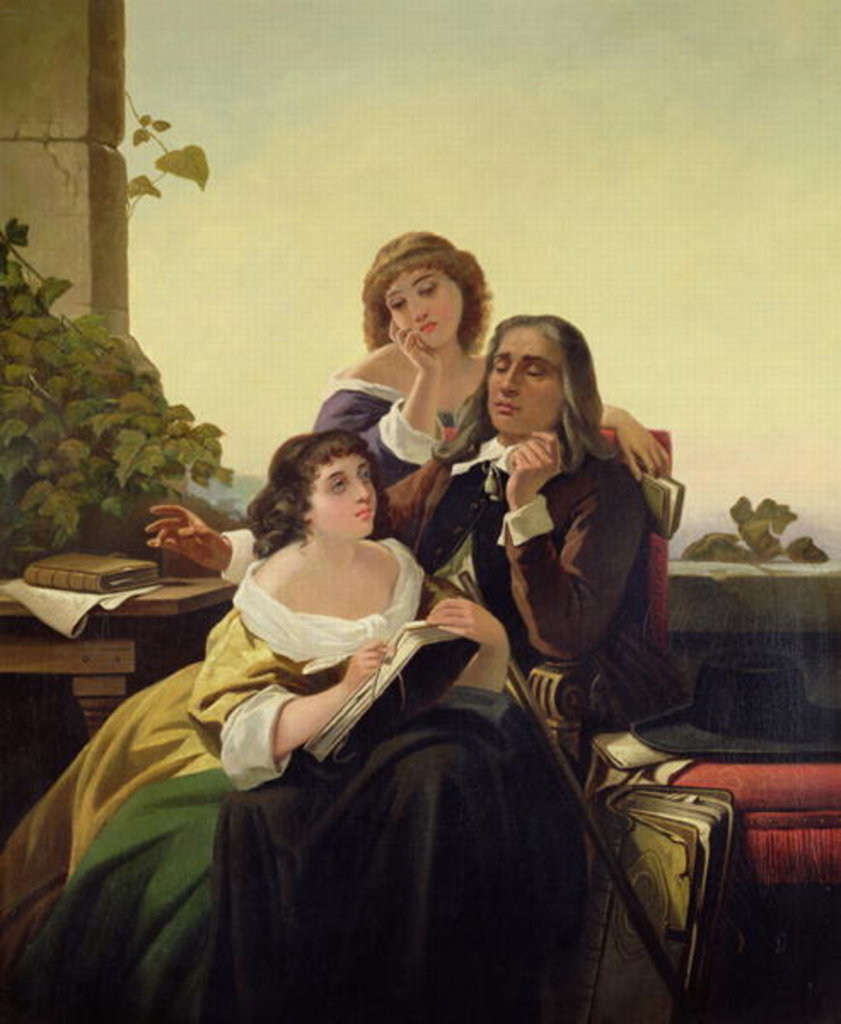 Detail of John Milton Composing Poetry by Leon Bortarel