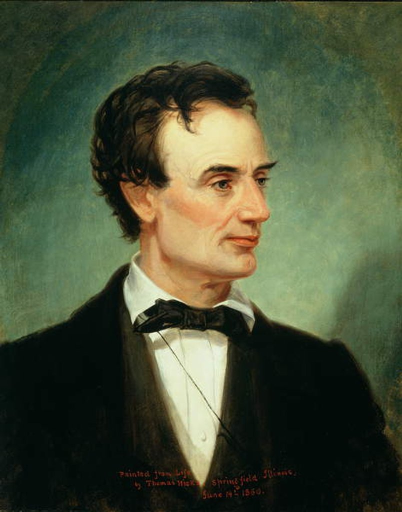 Detail of Abraham Lincoln, 1860 by Thomas Hicks