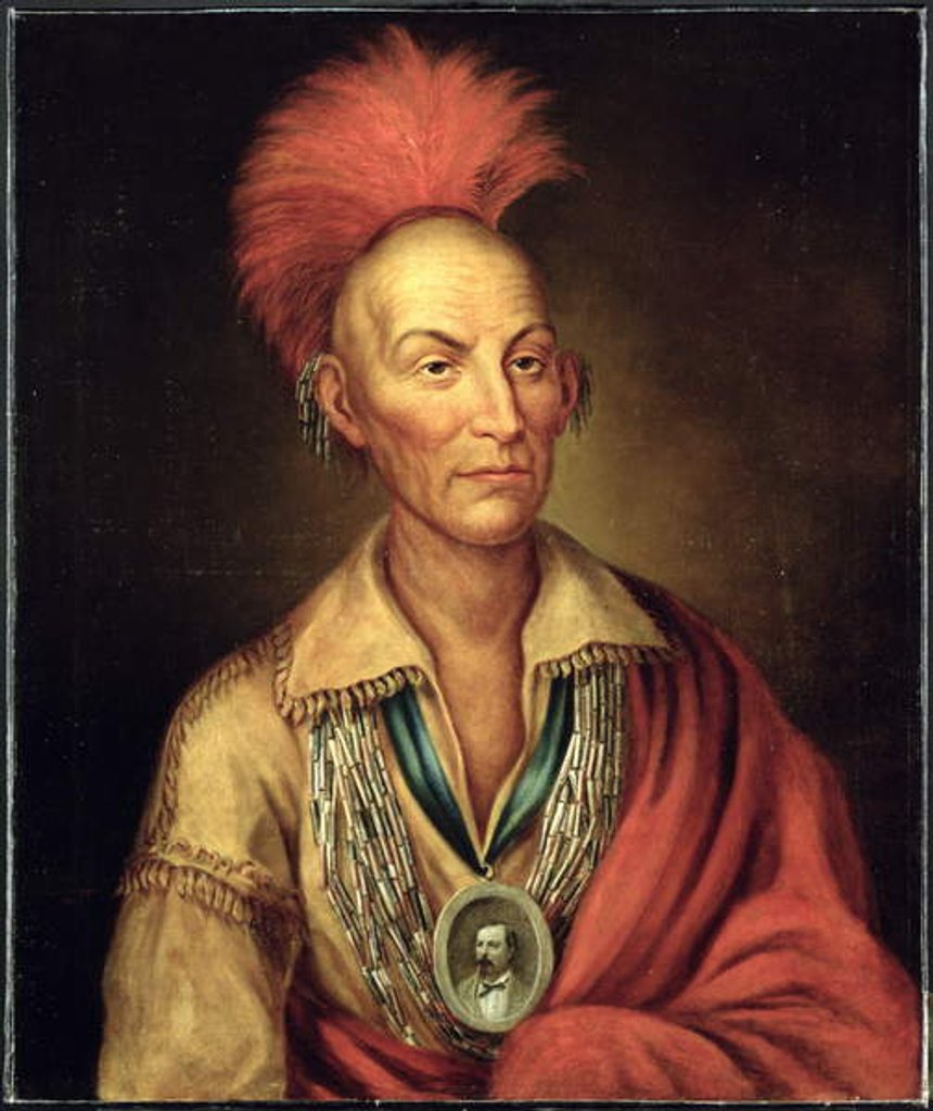 Detail of Portrait of Black Hawk by Homer Henderson c.1870 by Charles Bird King