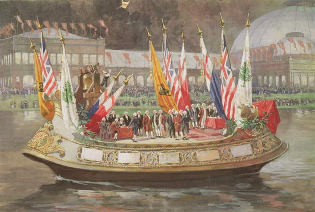 Detail of The 'Declaration of Indepedence' Barge at the World's Columbian Exposition in Chicago 1893 by Thure de Thulstrup