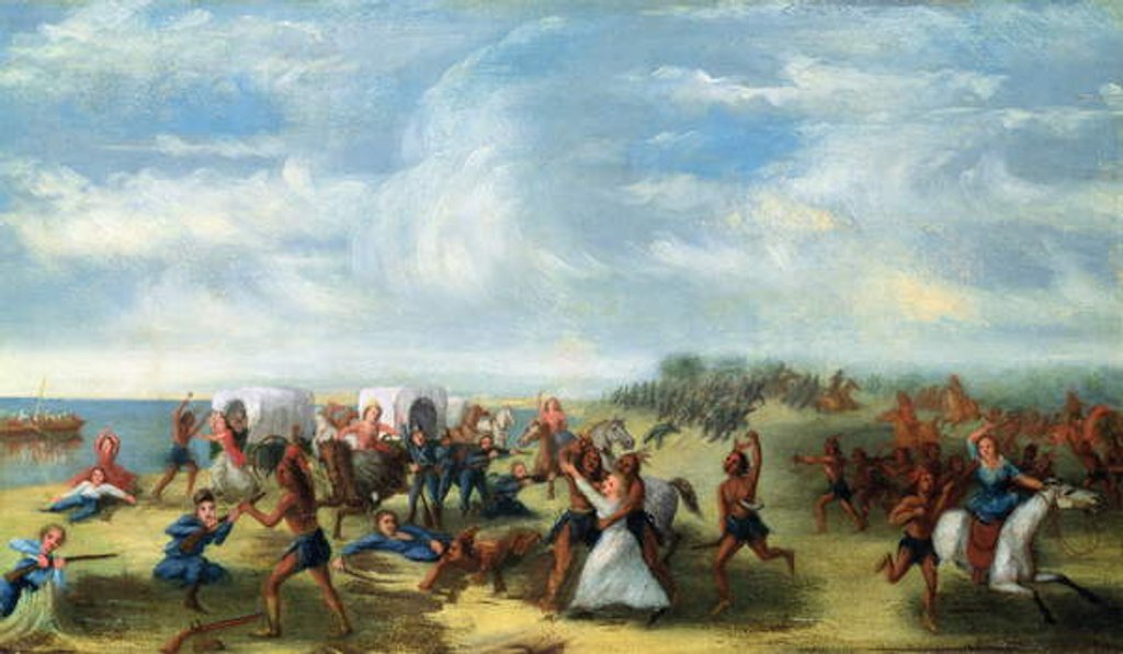 Detail of The Fort Dearborn Massacre on the 15th August, 1812 by Samuel Page