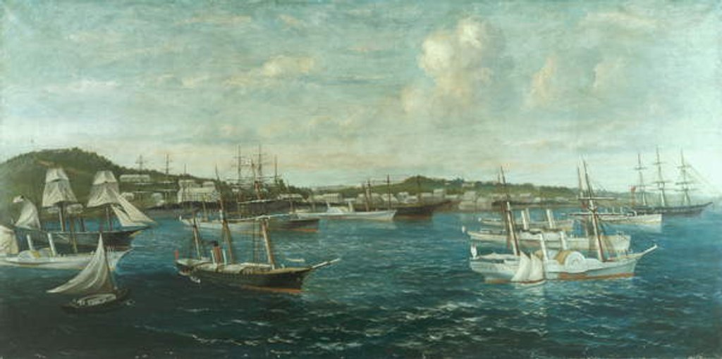Detail of Blockade Runners in Port at St. George, Bermuda, c.1861-65 by William Torgerson