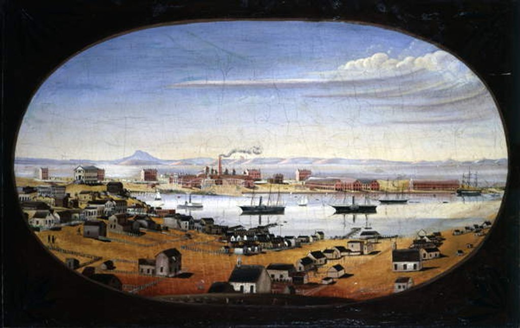 Detail of US Navy Yard, Mare Island, California, c.1857 by Felix Mathews