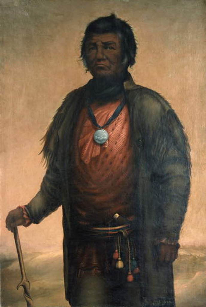 Detail of Portrait of Shabbona, Potawatomi Chief, 1859 by E. S. Webber