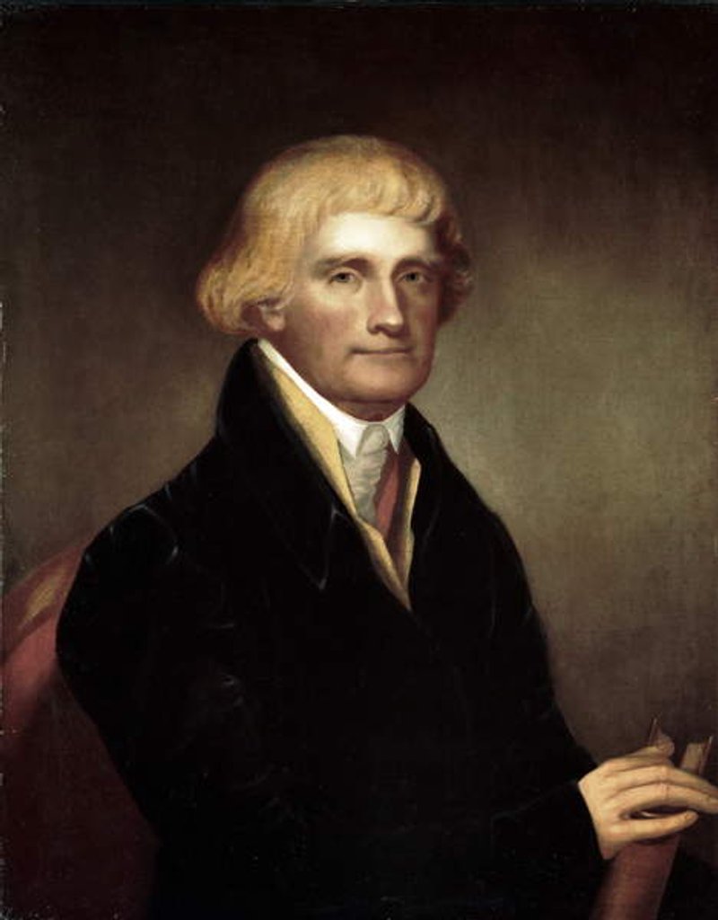 Detail of Portrait of Thomas Jefferson, c.1815-25 by American School