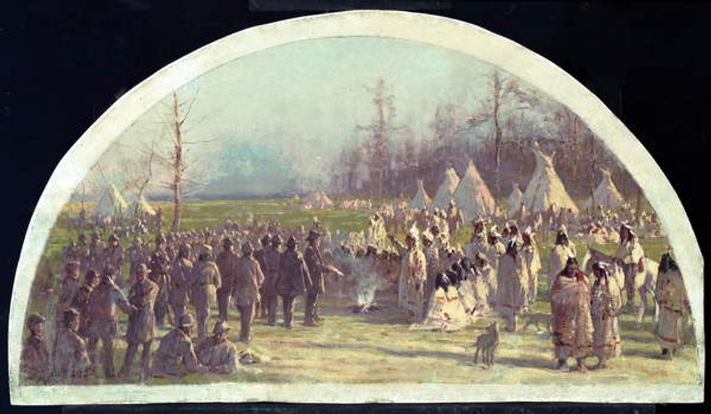 Detail of The Last Council of the Potawatomies, 1833, 1900 by Lawrence Carmichael Earle