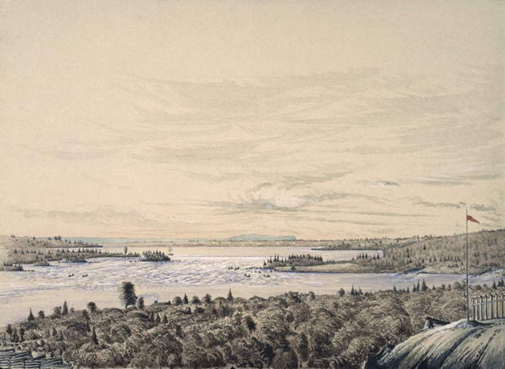 Detail of Sault de Ste. Marie between Lakes Huron and Superior, 1842 by Henry Francis Ainslie