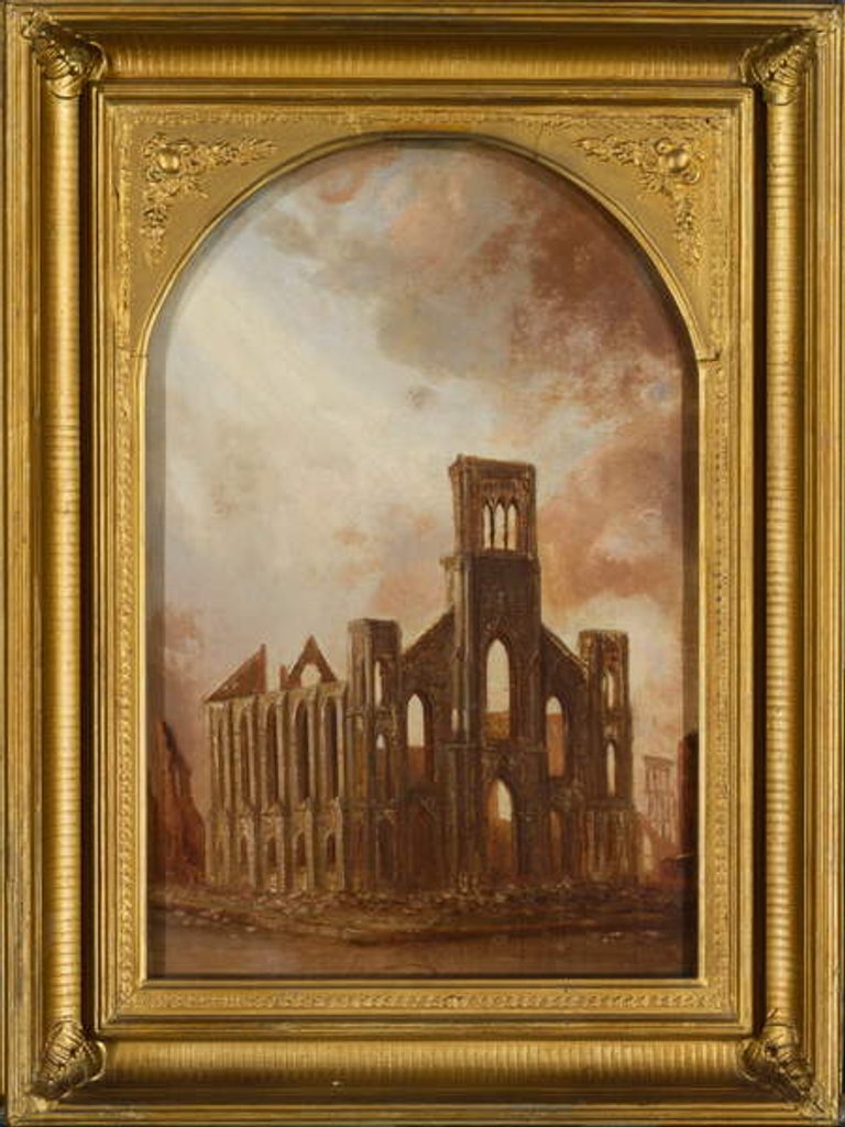 Detail of Saint Paul's Universalist Church after the Chicago Fire of 1871, 1872 by Daniel Folger Bigelow