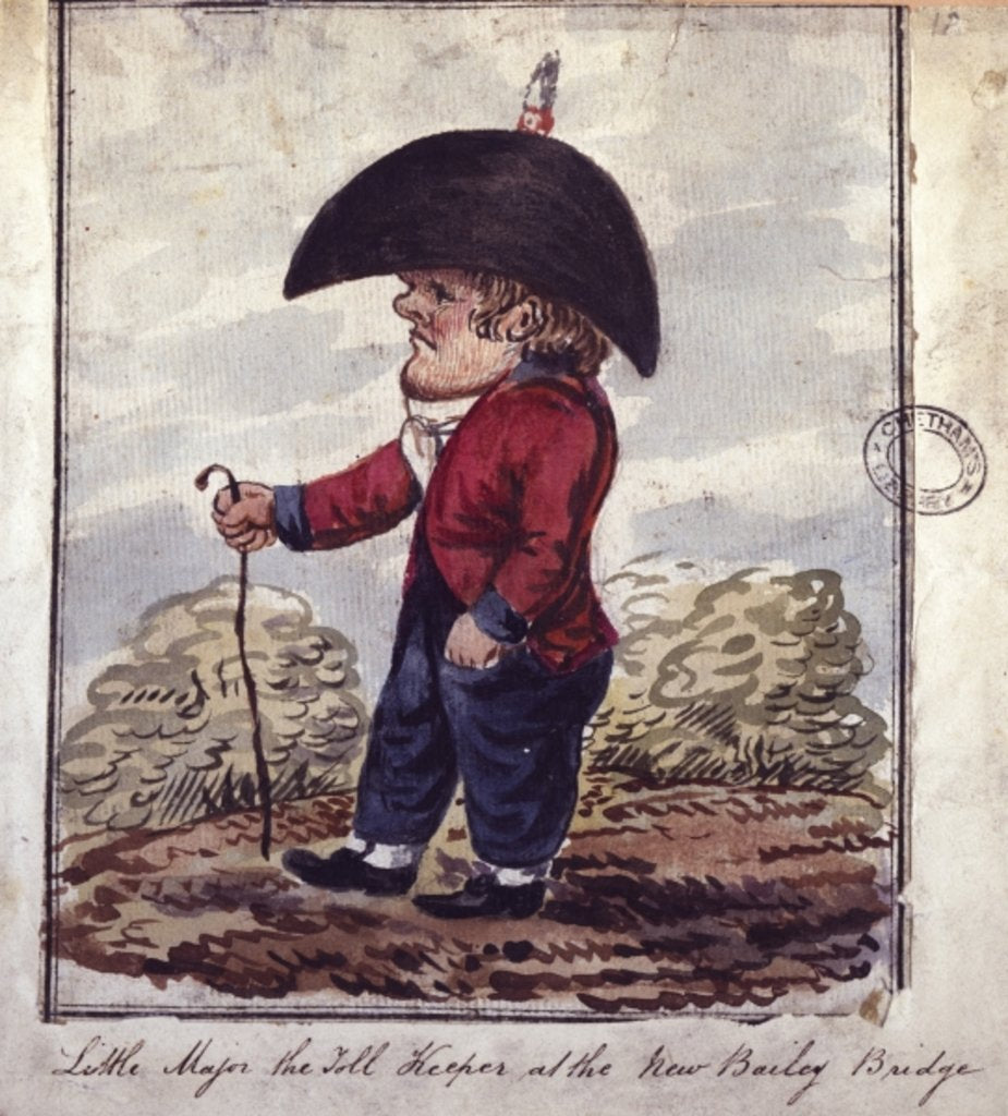 Detail of Little Major the toll keeper at the New Bailey Bridge, first quarter of the 19th century by Gerrard Gerrard