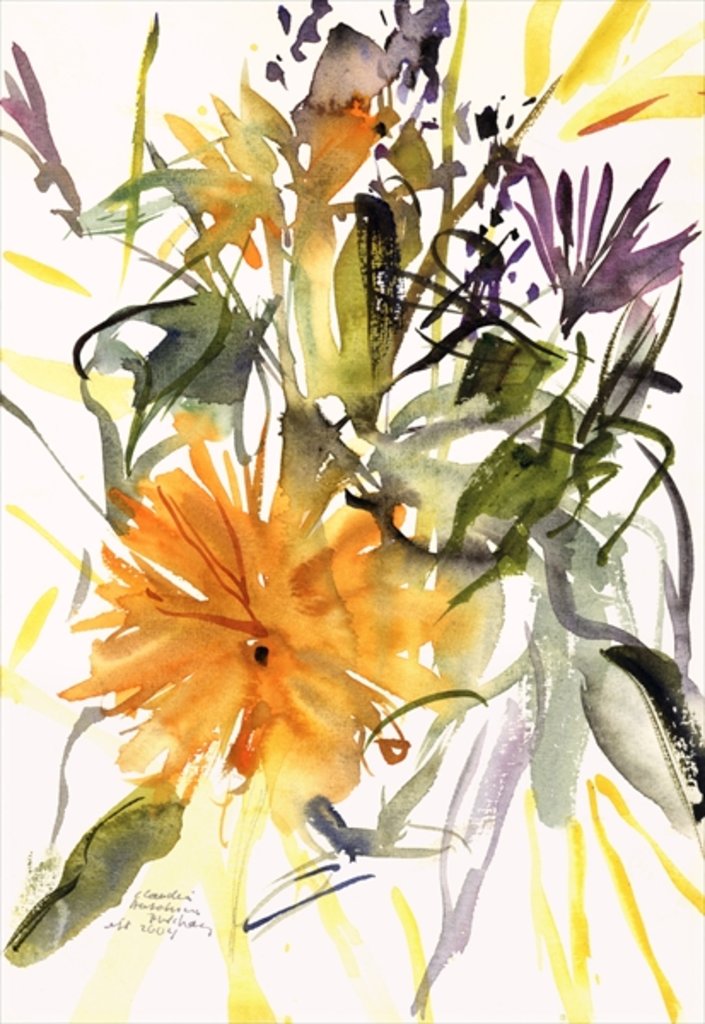 Detail of Marigold and Other Flowers, 2004 by Claudia Hutchins-Puechavy