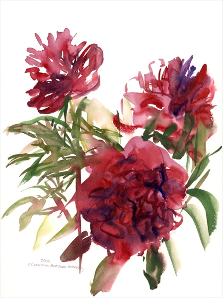 Detail of Peonies, 2002 by Claudia Hutchins-Puechavy