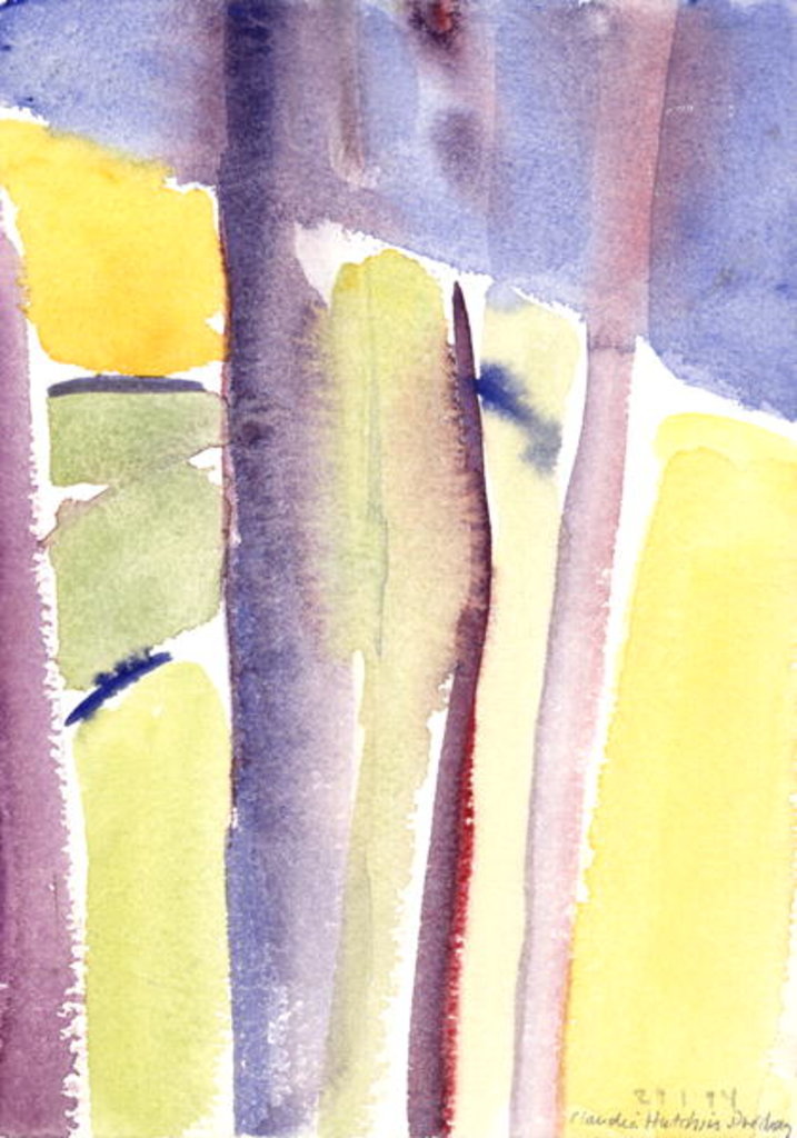 Detail of Trees overlooking the lake, 1994 by Claudia Hutchins-Puechavy