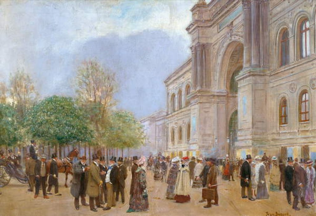 Detail of Outside the Palais de l'Industrie by Jean Beraud