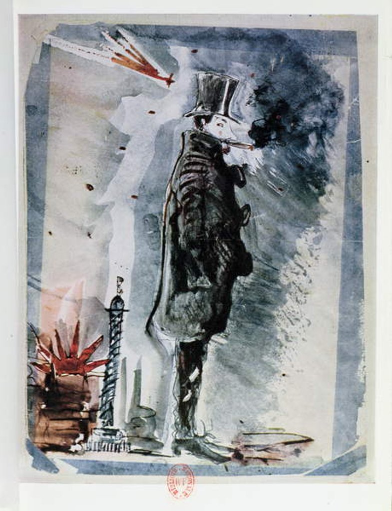 Detail of Self Portrait under the Influence of Hashish, c.1844 by Charles Pierre Baudelaire