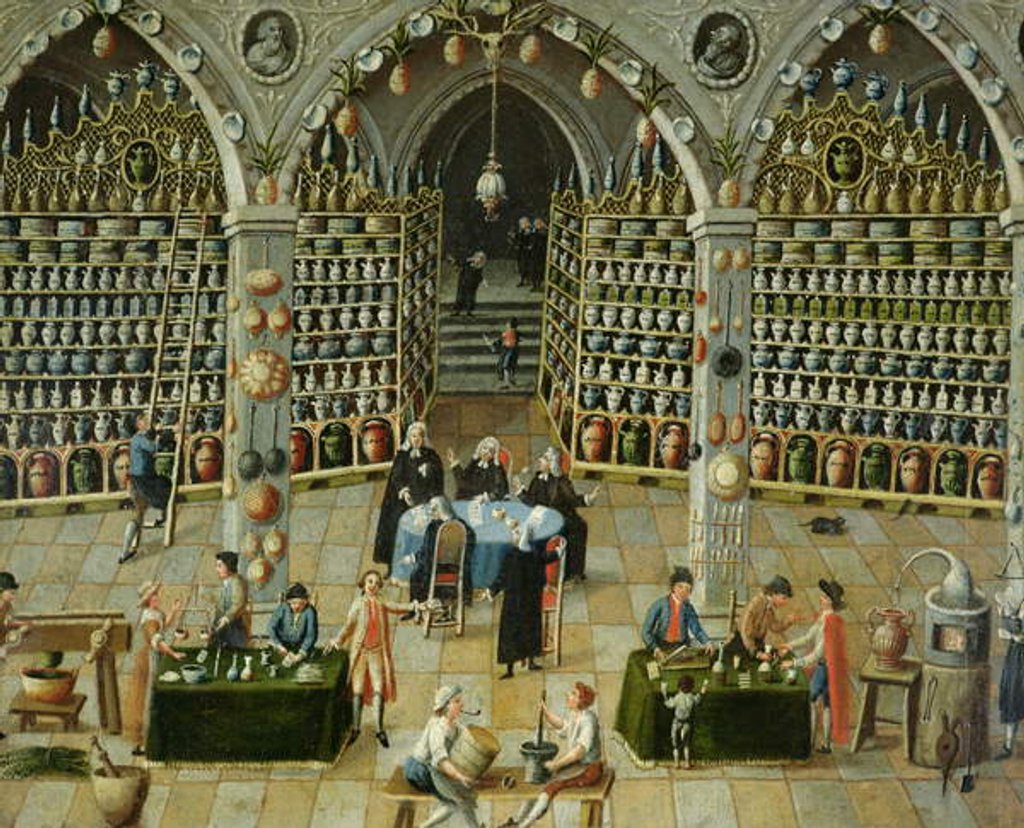 Detail of Examination of an apothecary, early 18th century by French School