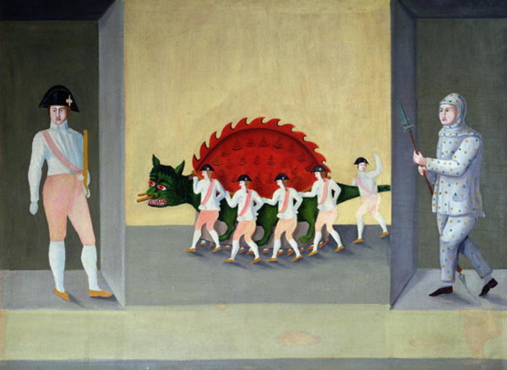 Detail of Tarasque, monster from Provencal tradition, mid 19th century by Claude Michel Celse