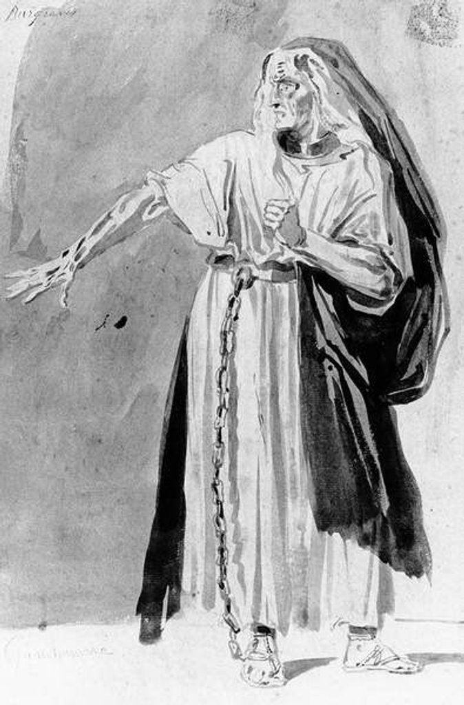 Detail of Costume design for 'Les Burgraves' by Victor Hugo, c. 1843 by Louis Boulanger