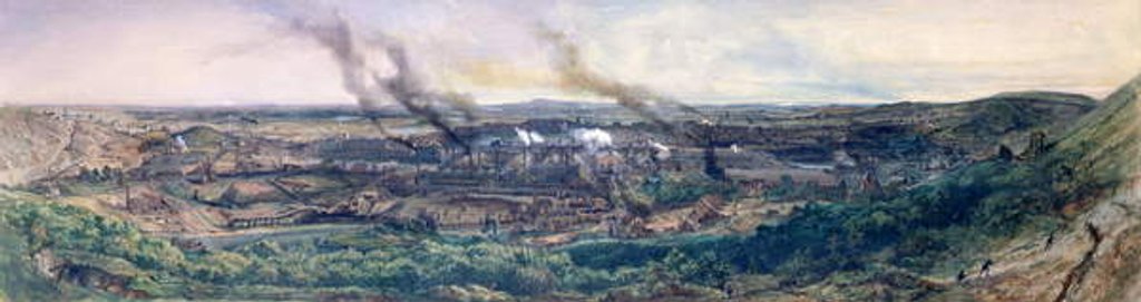 Detail of Factories at Le Creusot in 1848, 1855 by Ignace Francois Bonhomme