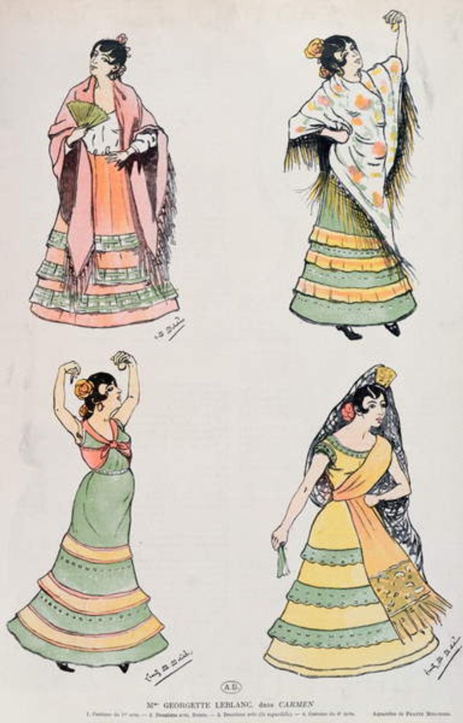 Detail of Georgette Leblanc playing the role of Carmen by Franz M. Melchers