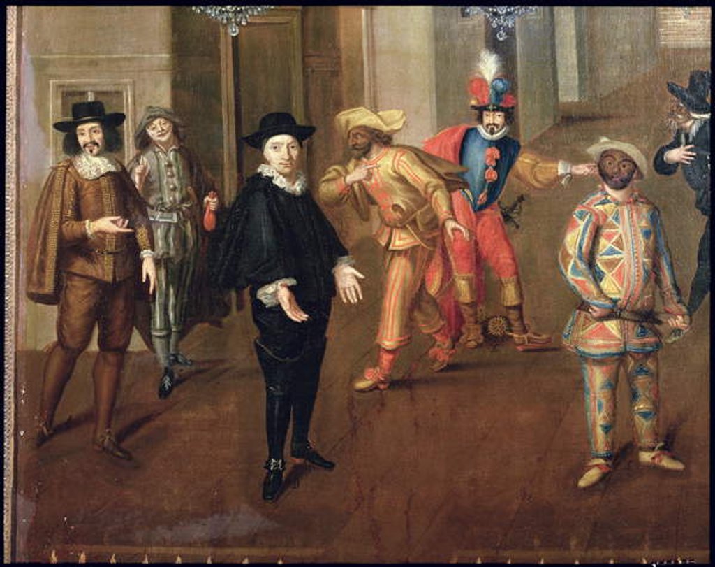 Detail of Italian and French Comedians Playing in Farces, 1670 by Verio