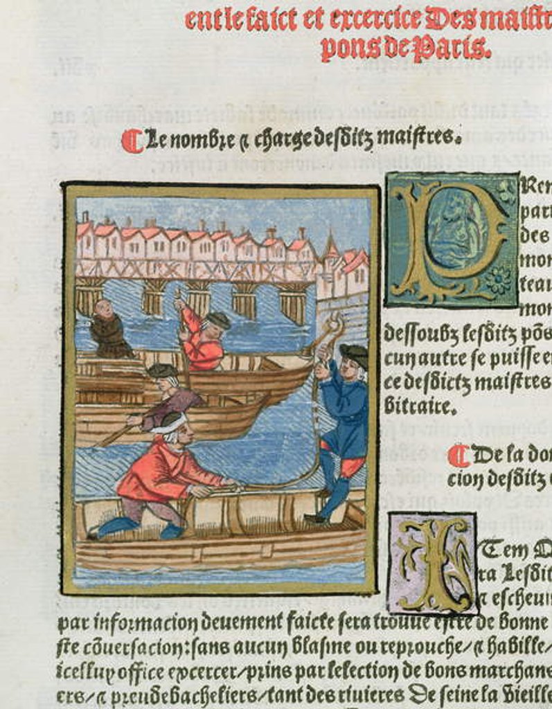 Detail of Ferrymen on the River Seine by Antoine Verard